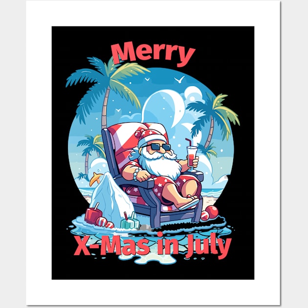 Summer Claus | "Christmas in July" T-Shirt Wall Art by Indigo Lake